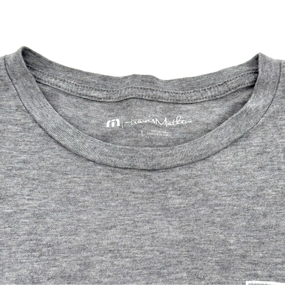 Travis Mathew Mens Border TM Logo Tee T Shirt Est 2007 Large T Shirt Gray Top - Picture 4 of 4